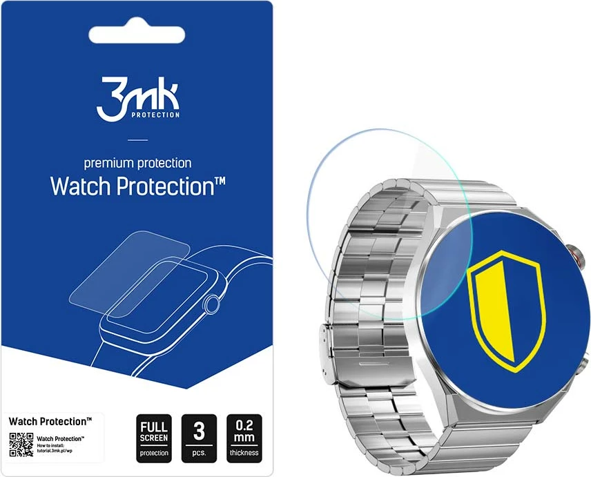 Mbrojtës ekranit për smartwatch 3mk Protection Watch Protection FlexibleGlass, për Rubicon RNCE99, 3 copë