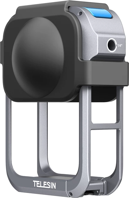 Kafaz metalik mbrojtës TELESIN Utility Frame për DJI Osmo 360, 42.6 g, 1/4\"-20 + cold shoe, gri/zi, set (kafaz + mbulesë silikoni për lente)