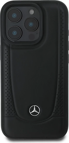 Mbështjellës Mercedes Leather Urban për iPhone 16 Pro, i zi