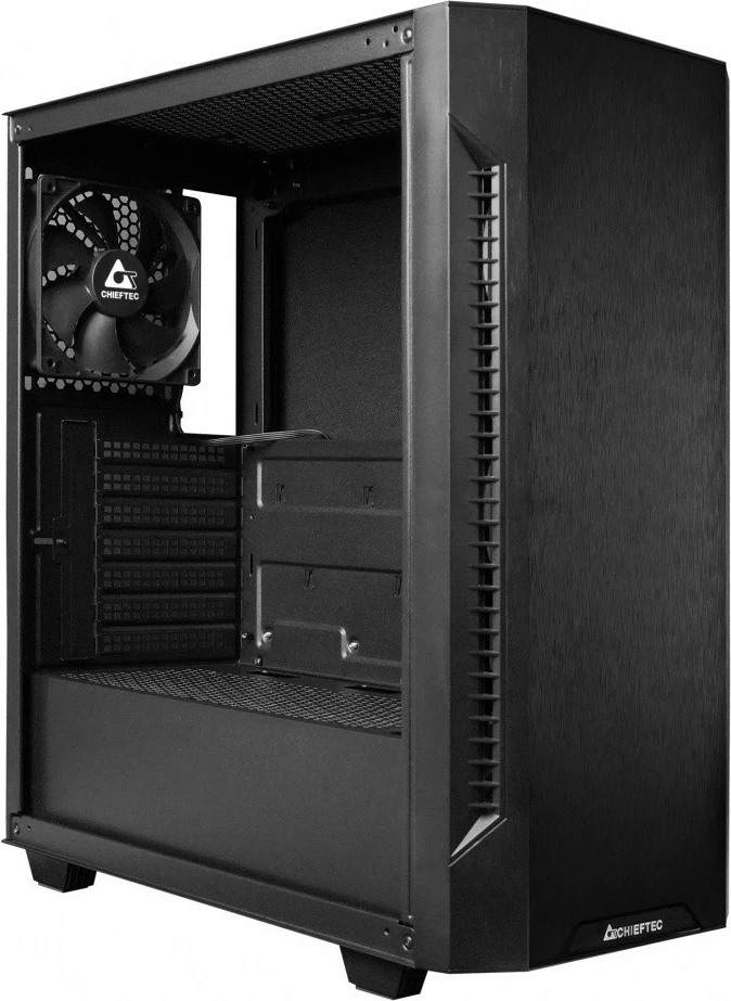 Kasë Chieftec AS-01B-OP midi tower, ATX/mATX/Mini-ITX, 4 fole disqesh, 1x120mm ventilator, radiator 280mm, USB 3.0, e zezë