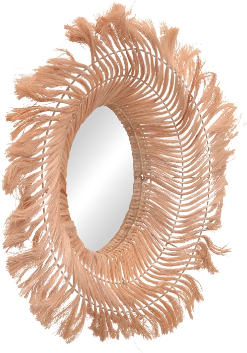 Pasqyrë Inart abaca ngjyrë natyrale 65x85x17cm