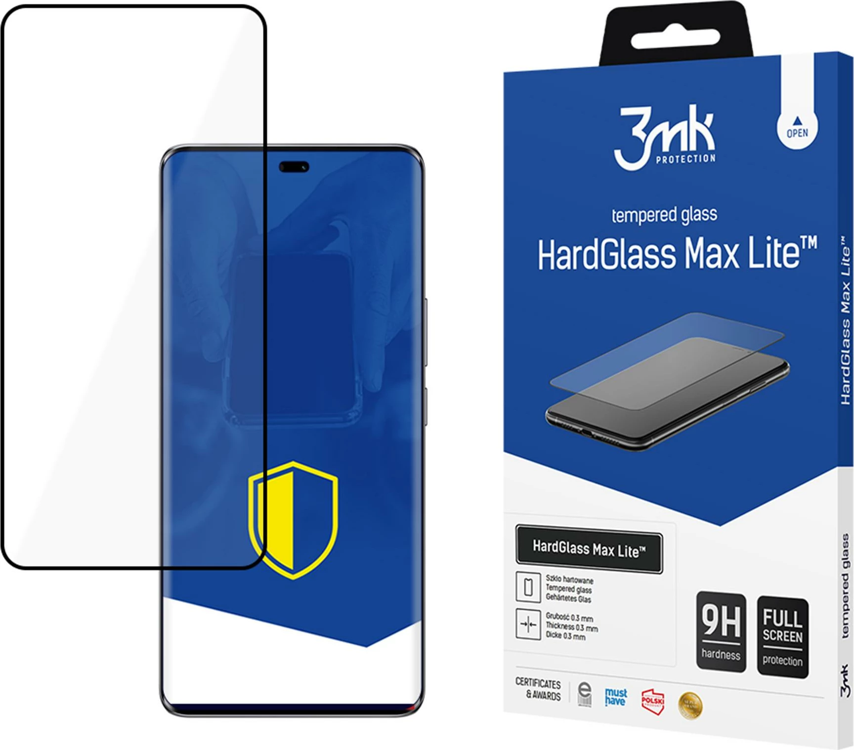 Xham i temperuar 3mk HardGlass Max Lite për Honor Magic7 Lite, Zi