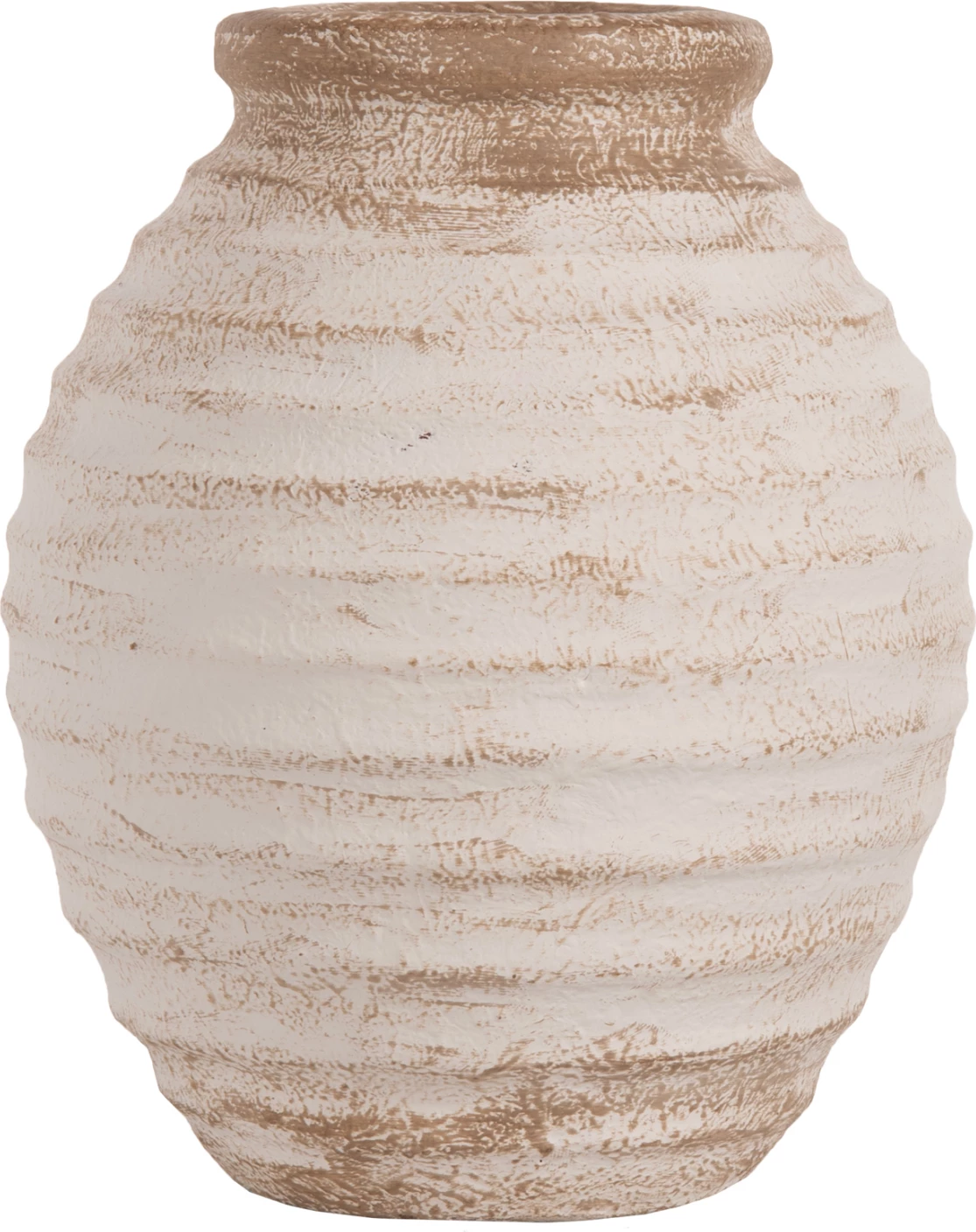 Vazo dekorative PYDNA, ngjyrë e bardhë-bezhë antike, Φ20x25H cm