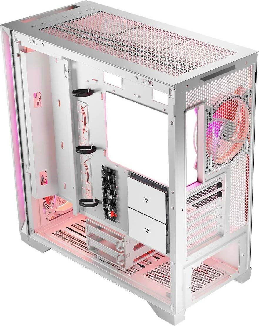 Kasë MODECOM Volcano Expanse T Apex ARGB AT-EXPANSE-TG-20-000000-0002, midi tower, 4x140mm ARGB, xhami i kalitur, USB-C, ATX/mATX/ITX, e bardhë