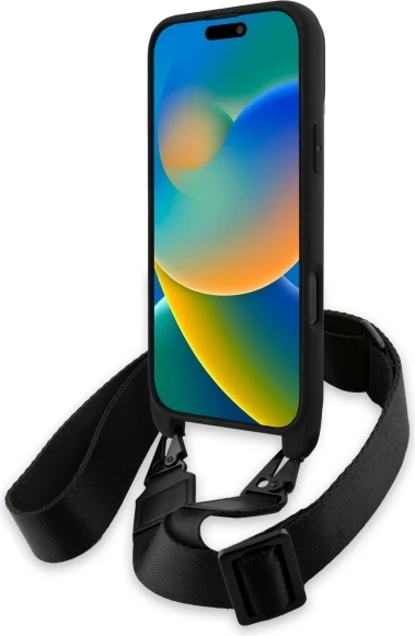 Mbështjellës BMW M Edition Carbon Stripe & Strap për iPhone 16 Pro Max, i zi