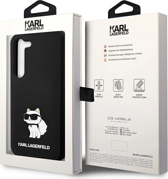 Mbështjellës Karl Lagerfeld Silicone Choupette për Samsung Galaxy S24, i zi