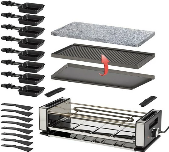 Grill raclette Unold 48760, 1200 W, 230 V, 50 Hz, i zi/inoks