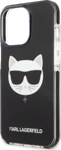 Mbështjellës Karl Lagerfeld Choupette Head për iPhone 13, TPE, i zi