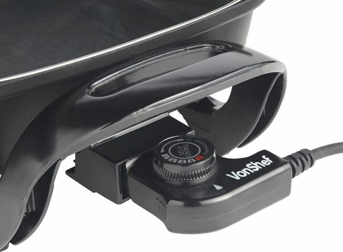 tigan elektrik VonShef 2007089 1500W 30x30cm katror, zi, me adaptor UK/EU