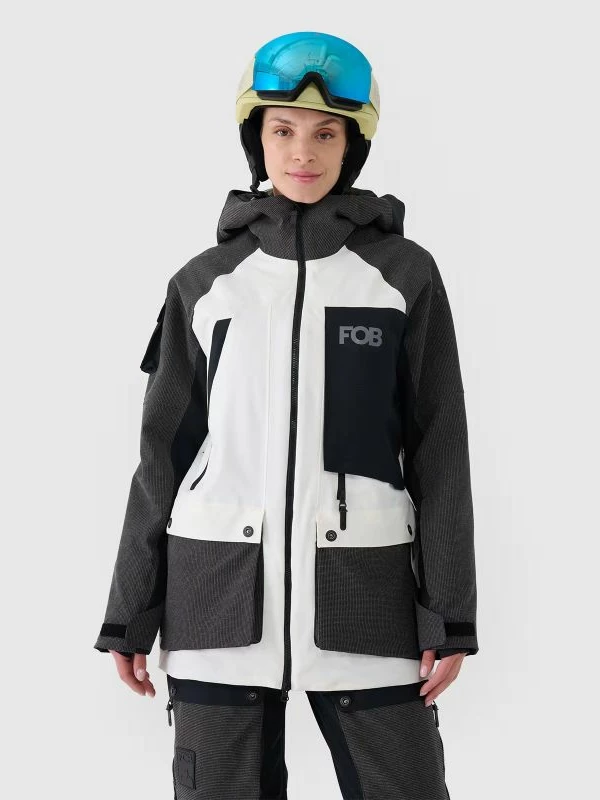 Jakne snowboardi për femra 4F, e bardhë