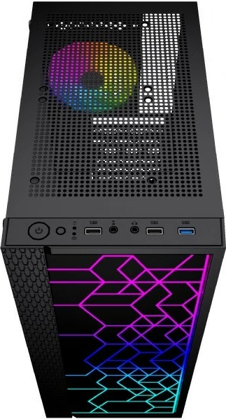 Kasë Gembird Fornax 2500 RGB Midi Tower, Tempered Glass, e zezë