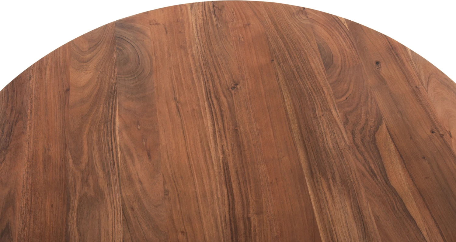 Tavolinë rrumbullake ngrënieje GROOT, dru akacie natyrale, D120x79cm