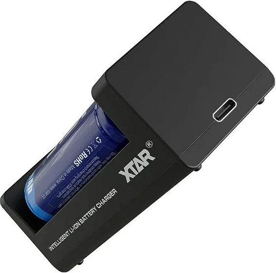 Karikues baterish XTAR MC2C, Li-ion 18650, 2 vende, USB-C, Zi
