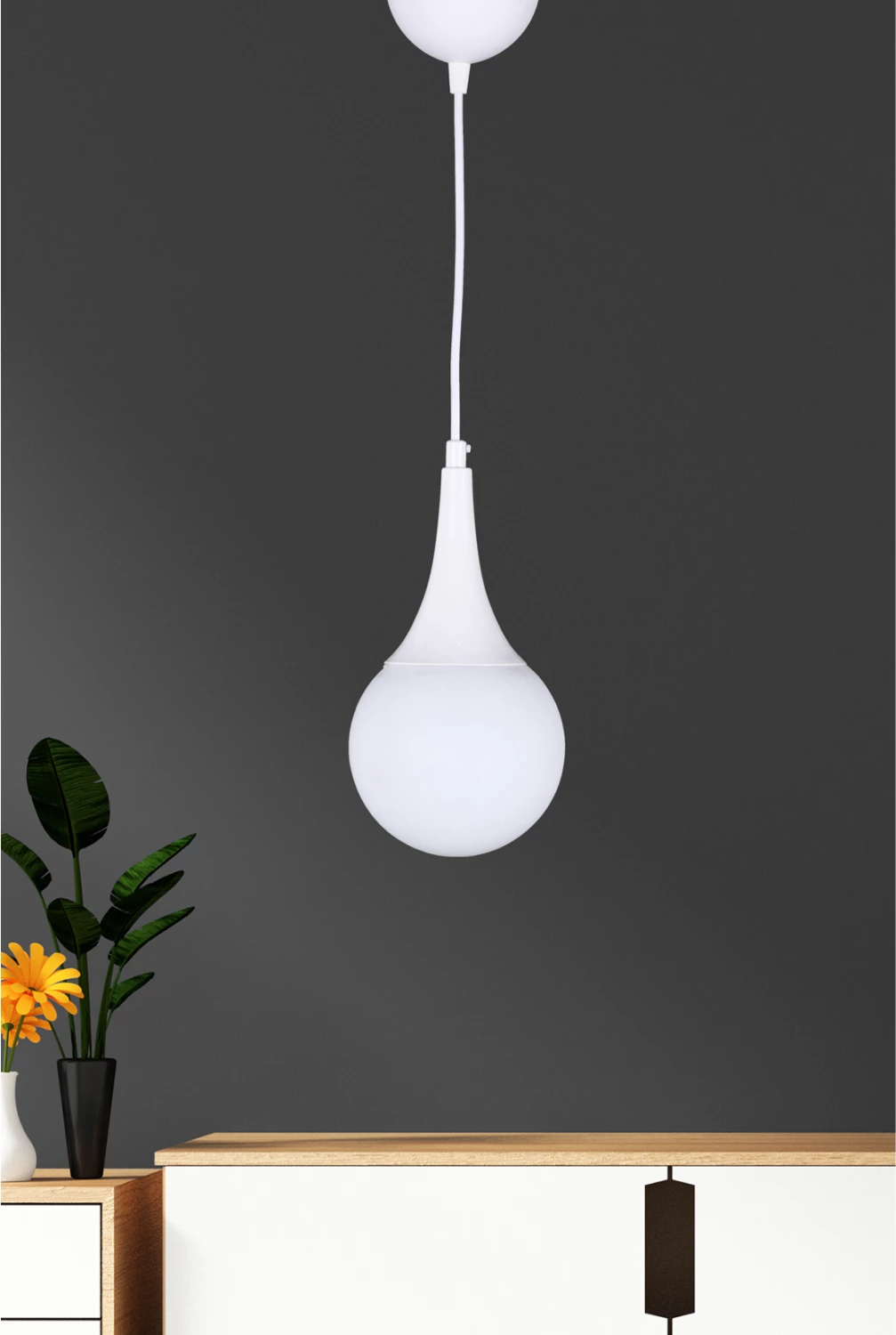 Llambë varëse për tavan, ngjyrë e bardhë, FH7517.03, 12x91 cm