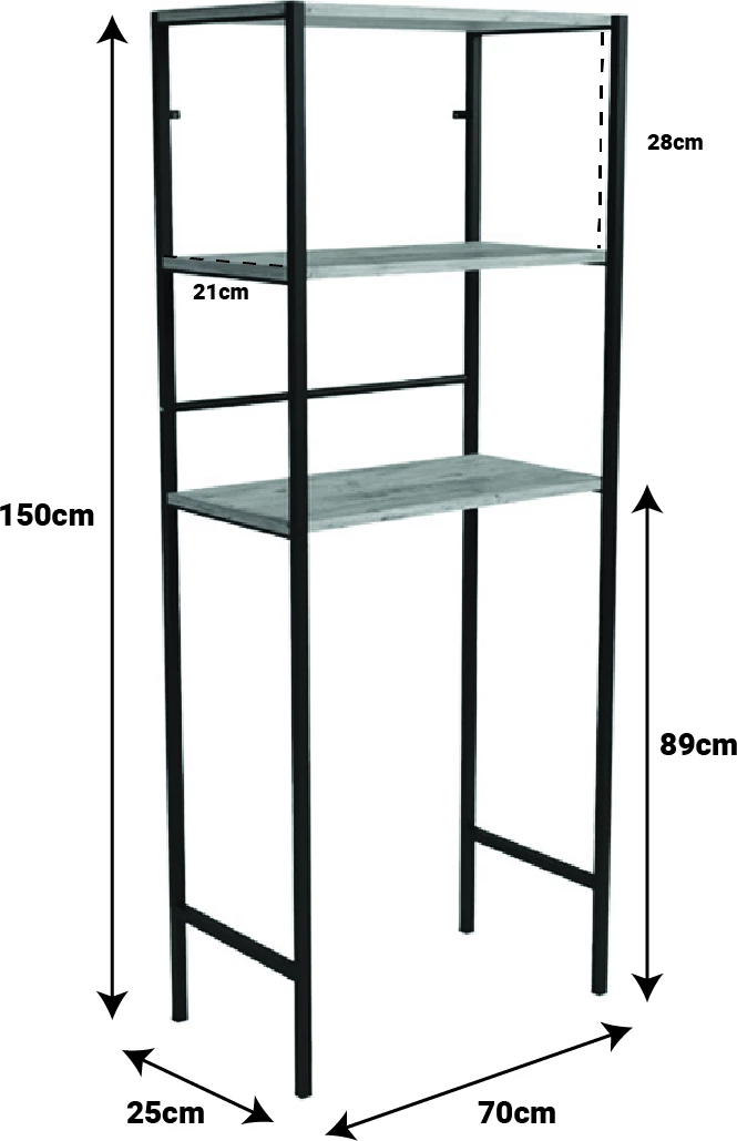 Kabinet lavanderie Zermin metal-melamine natyral-zi 70x25x150cm