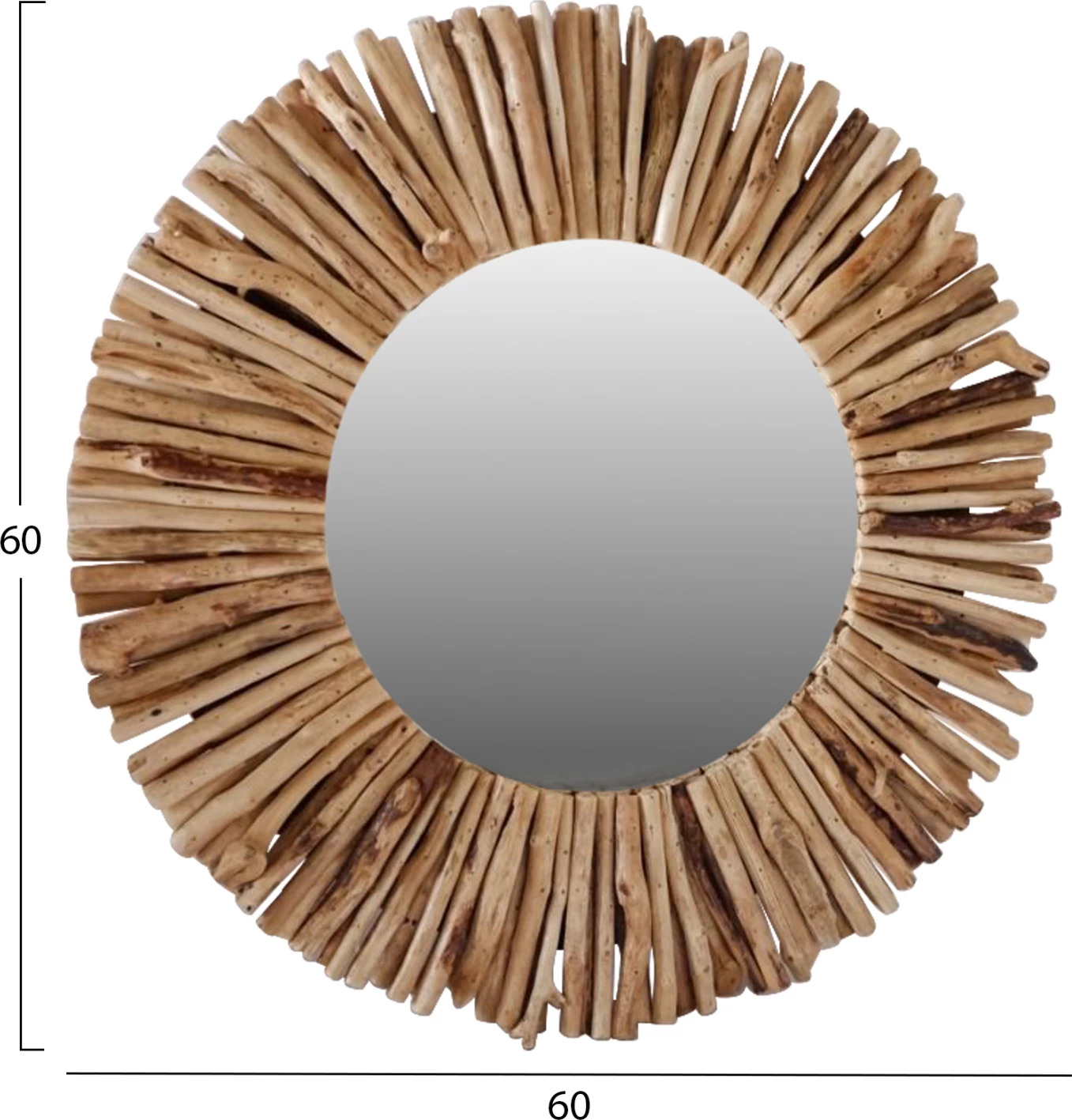 Pasqyrë muri, ngjyrë natyrale, FH7720, 60x5x60H
