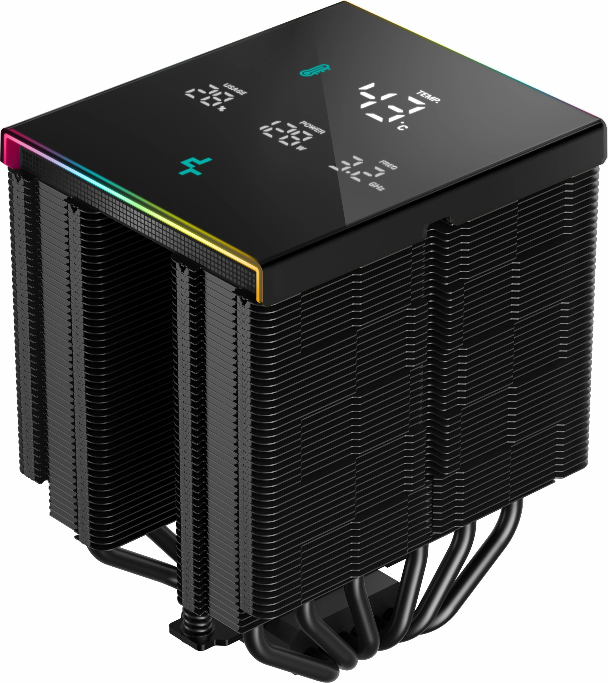 Kasë ftohëse Deepcool AK620 DIGITAL PRO, 2 ventilatorë, LED, e zezë