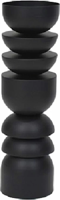 Mbajtëse qirinjsh dekorative ZULU, metal i zi, 11x11x49.5cm