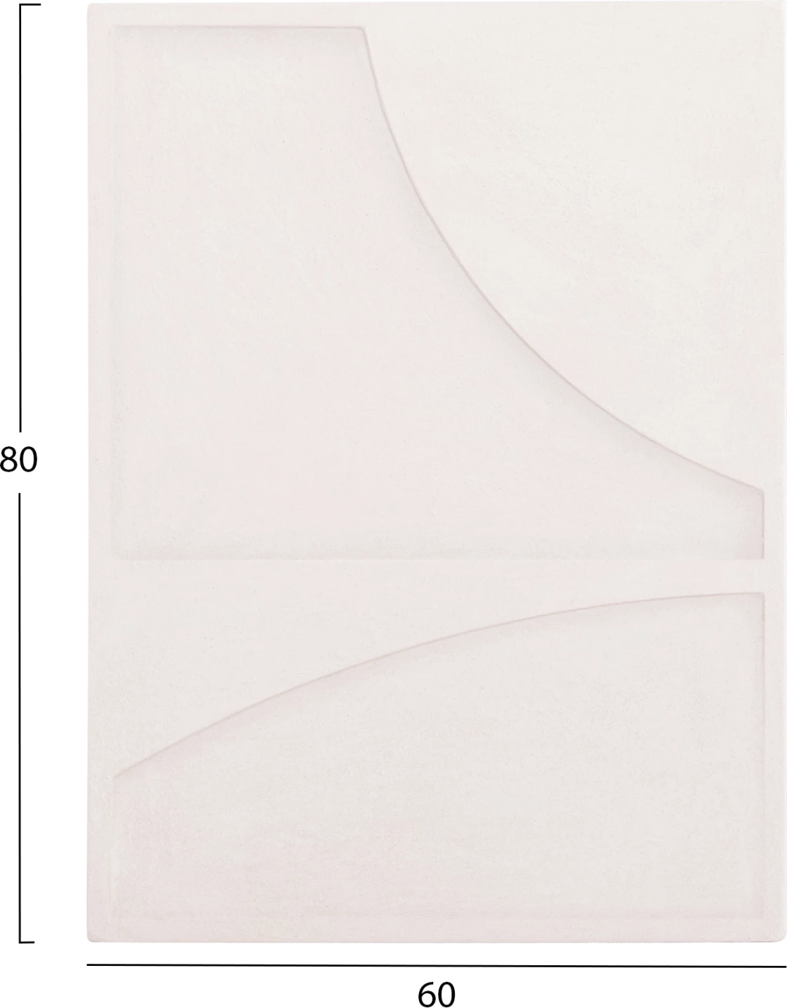 Panel dekorativ për mur, seri Santorini, MDF, ngjyrë e bardhë e zbehtë, FH4509, 60x4x80 cm