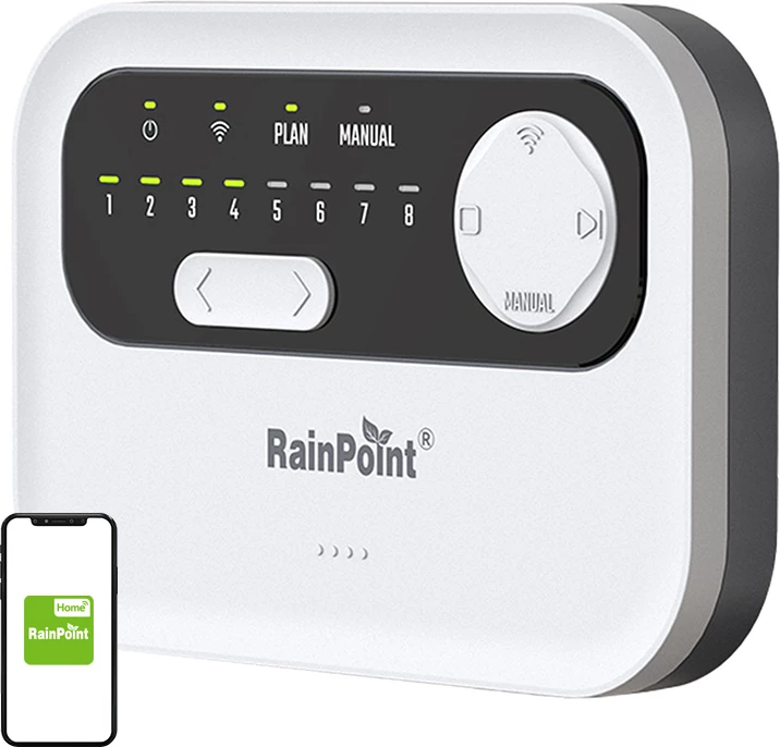 Kontrollues ujitjeje RainPoint HIC801W me WiFi, 8 zona, i bardhë