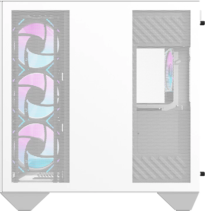 Kasë Darkflash DY470 me 4 ventilatorë ARGB dhe mbajtëse GPU, e bardhë