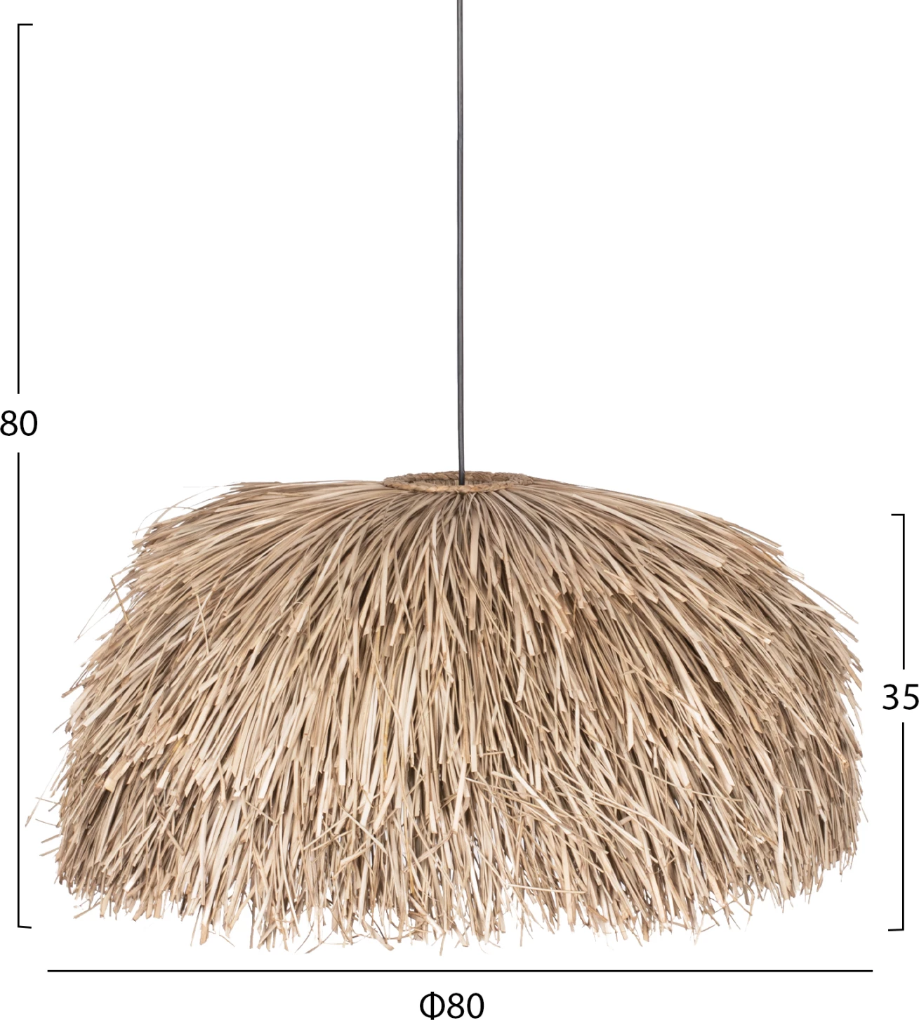 Llambë tavani me kapak nga bar Pandan dhe Mendong, ngjyrë natyrale, Φ80x35H cm, FH7778