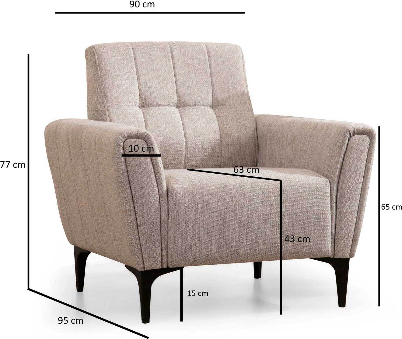 Karrige një vendëshe Hamlet, bezhë, Atelier del Sofa