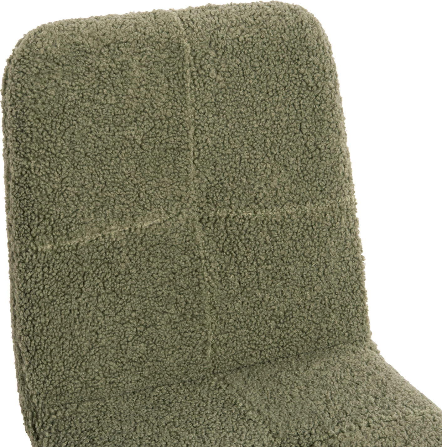 Karrige SHELLY FH8590.03, pëlhurë TEDDY, ngjyrë fistik e gjelbër-këmbë metalike të zeza, 48x64x87H cm., set prej 2 copë