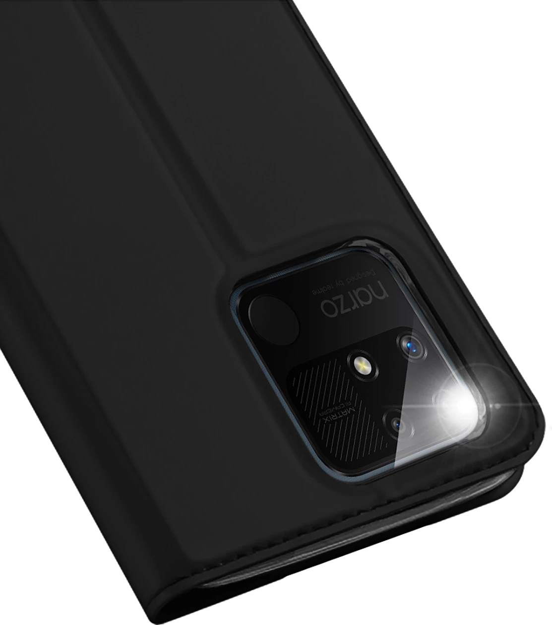 Mbështjellës Dux Ducis Skin Pro për Realme Narzo 50A, me kapak, i zi