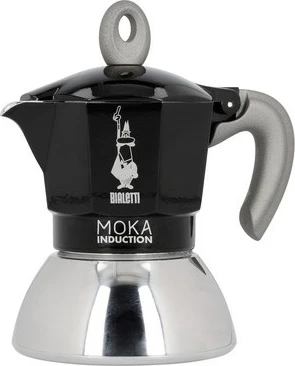 Makinë për kafe Bialetti Moka Induction, 6tz, e zezë / argjend
