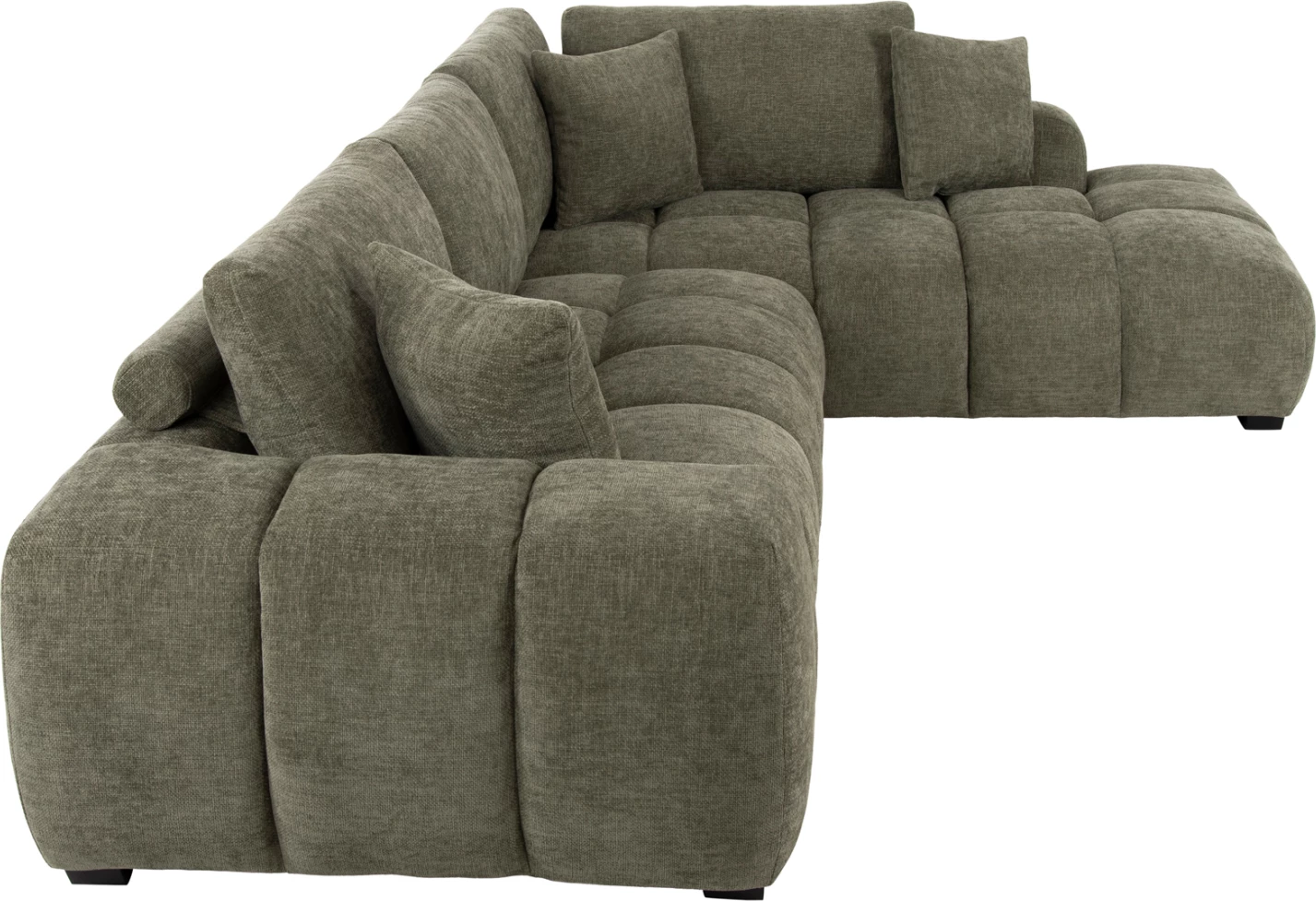 Kënd divan (djathtas) COVEN FH3266.04R, pëlhurë e gjelbër, 298x102-208x85H cm