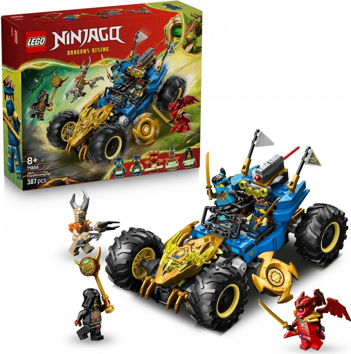 Set konstruktues, LEGO Ninjago, 71856 Jay makinë multi-funksionale 2-në-1, 387 pjesë, 8+