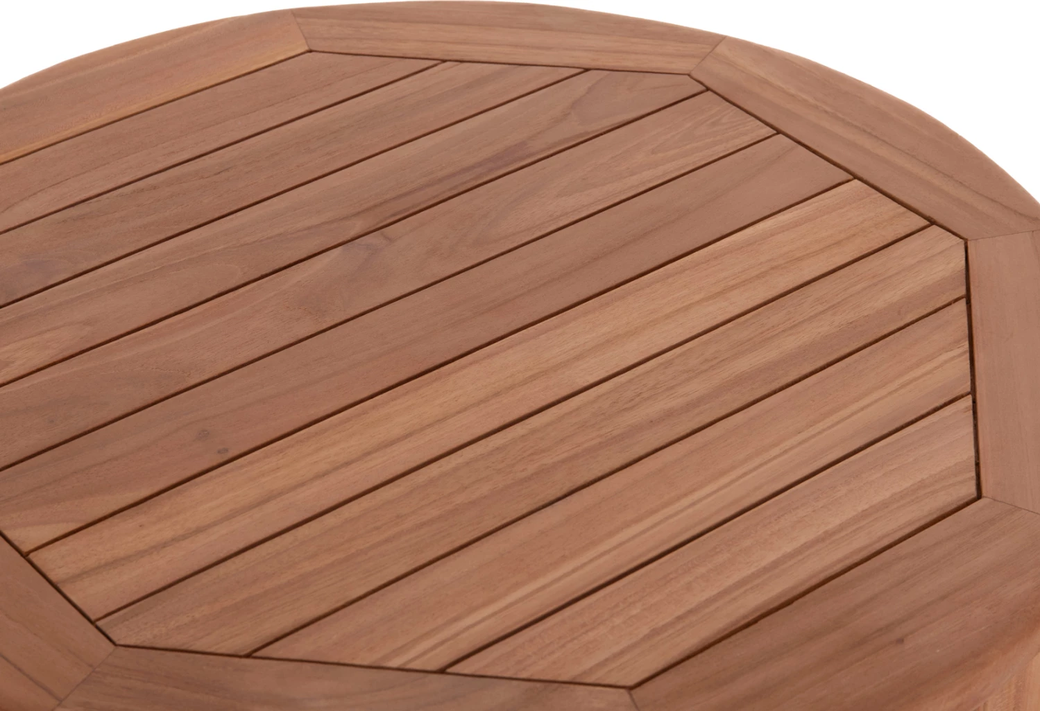 Tavolinë e lartë bar, rrumbullake, dru tik natyral, PRESSCOT FH18114, 60x105cm