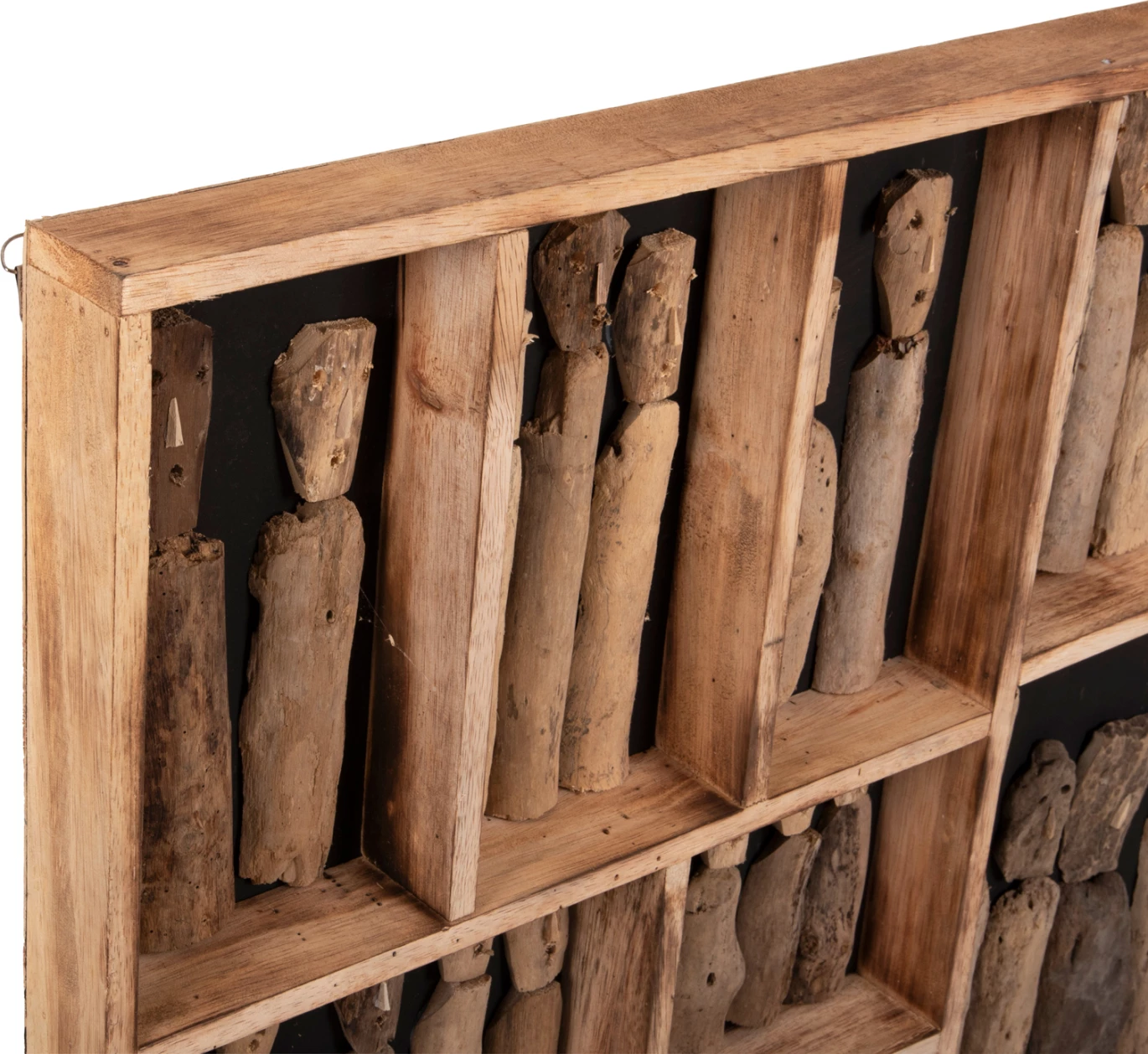 Dekor për mur MYST FH4274 kornizë me figurina prej druri të lundruar 100x6x100Hcm