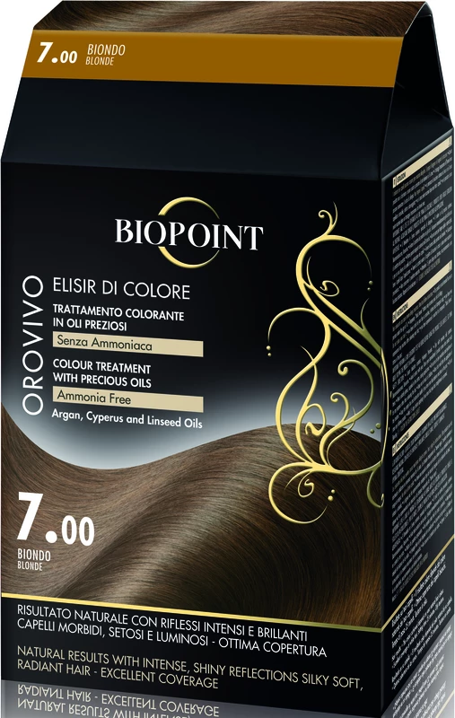 Ngjyrë për flokë Biopoint Orovivo 7.00 bionde, 100 ml