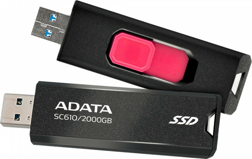 SSD i jashtëm Adata SC610, 2000 GB, USB 3.2 Gen2, Zi