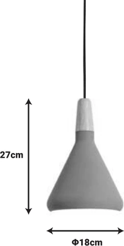 Llambë tavani Jedren, metal gri, D18x27cm