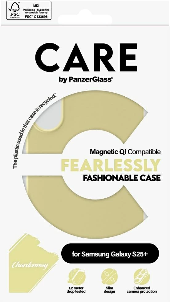 Mbështjellës PanzerGlass CARE për Samsung Galaxy S25+, Chardonnay, i verdhë
