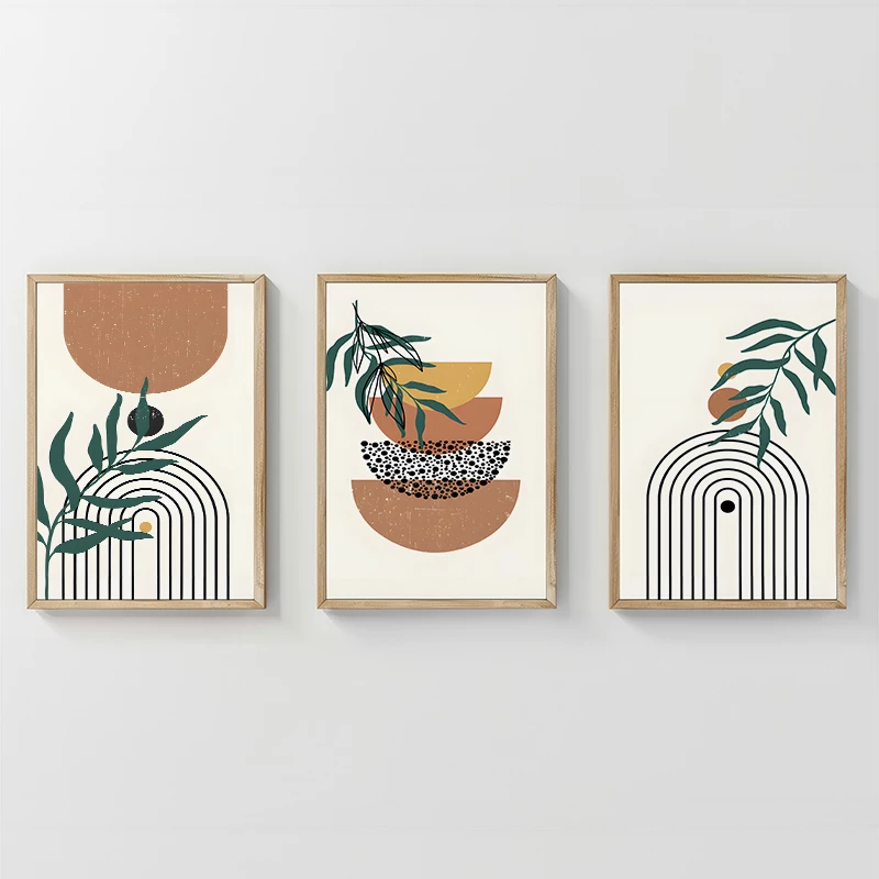 Dekor muri në kornizë Mylen triptik, printim digjital, shumëngjyrësh, 33x1.5x48cm