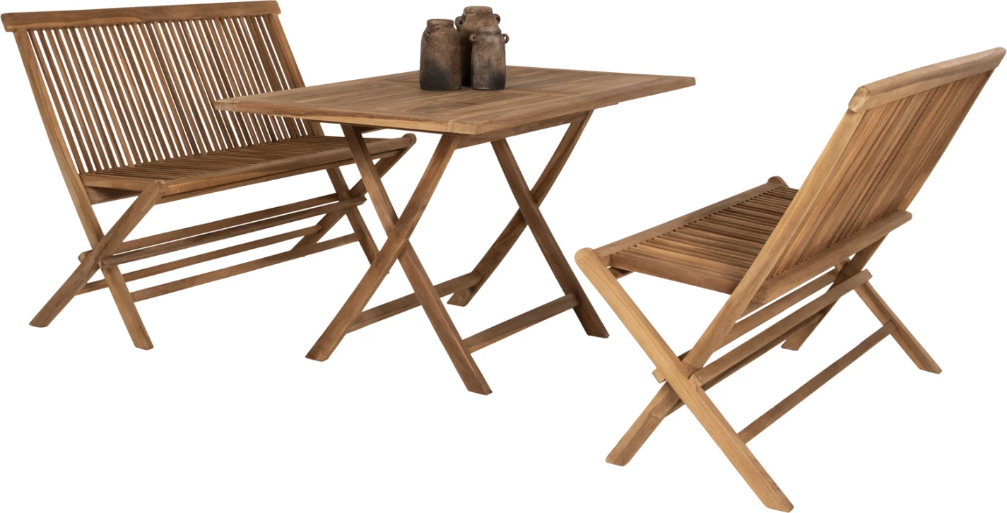 Set tavoline me karrige për terasë 3 copë KENDALL FH11952 dru teak ngjyrë natyrale