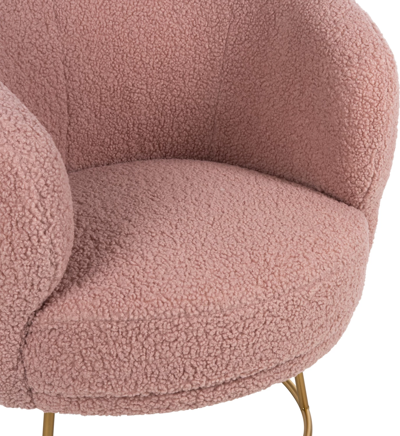Karrige ARIEN FH8403.22, stof boucle, ngjyrë rozë e zbehtë, bazë metalike ari, 78x75x84H cm