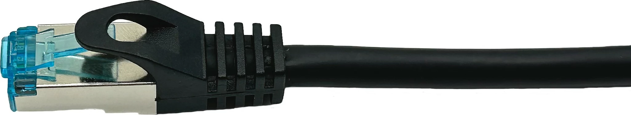 Kabllo rrjetit Cat6A Equip 2m, RJ-45 këndor në drejt, e zezë