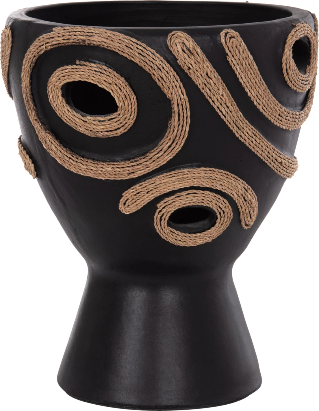 Vazo dekorative tavoline DEAN, terrakotë e zezë, FH4678.01, 23x29cm