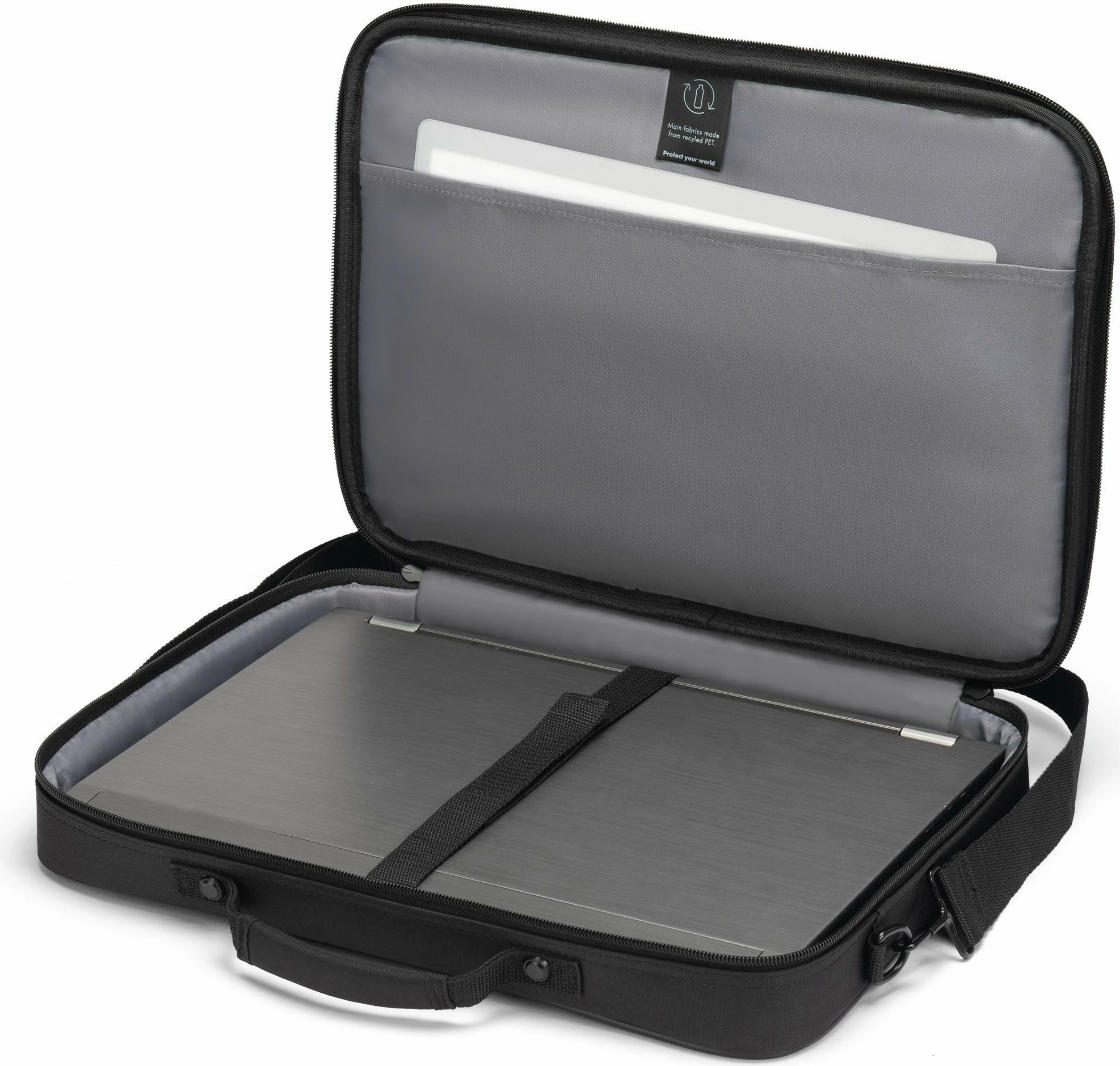 Mbështjellës DICOTA D32089-RPET, 43.9 cm (17.3"), rrip supi, i zi