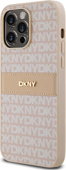 Mbështjellës DKNY Mono Stripe & Metal Logo për iPhone 14 Pro Max, rozë