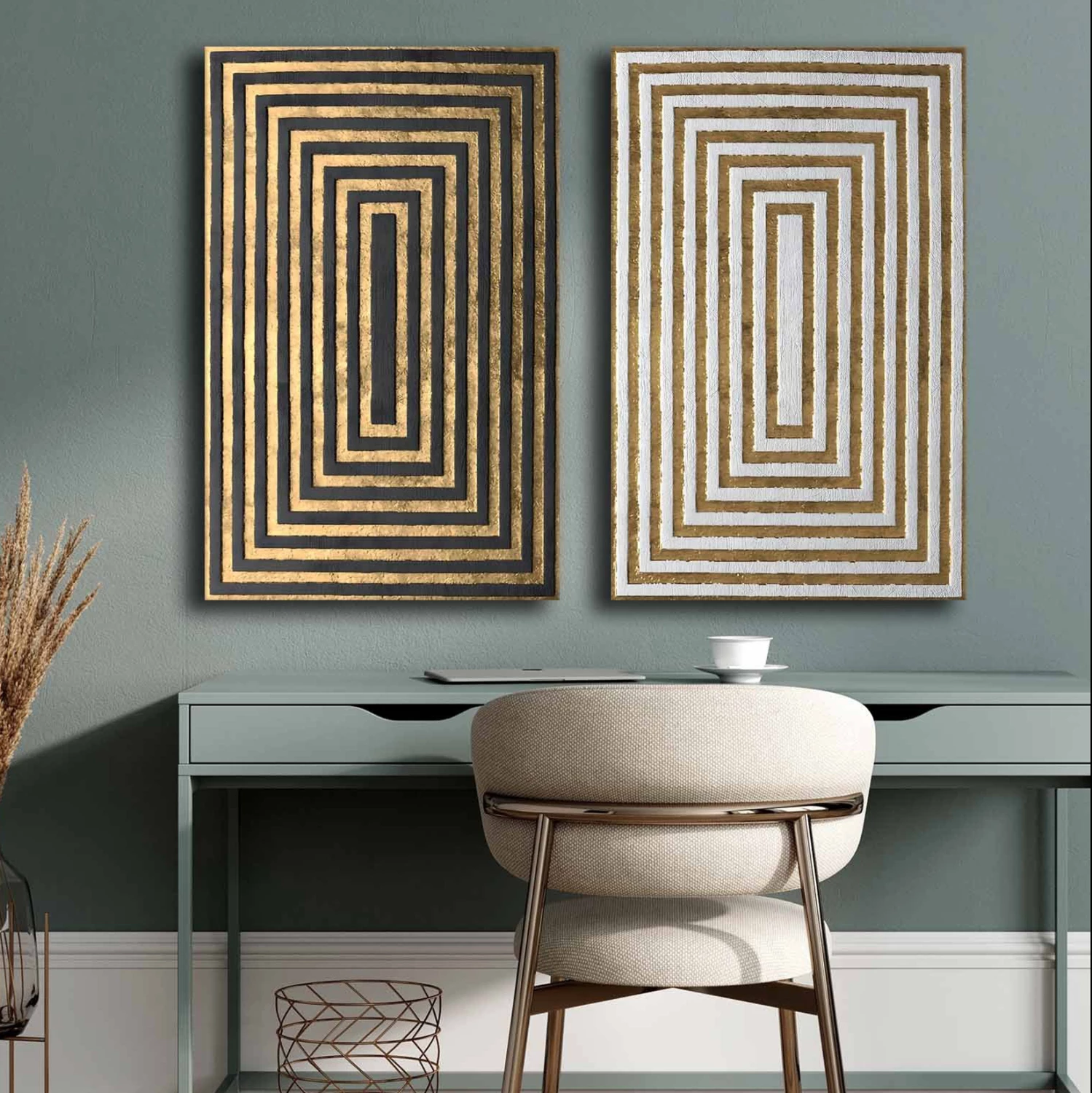 Pikturë muri set 2 copë, seri GOBI, kanavacë e printuar, 45x2.8x70cm (x2)