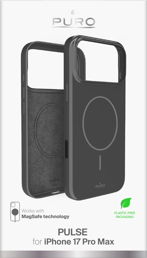 Mbështjellës Puro Pulse për iPhone 17 Pro Max, polikarbonat, gri