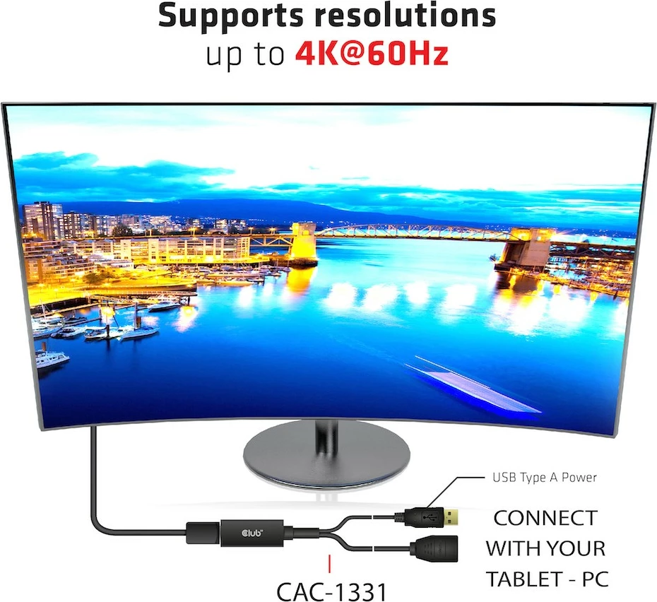 Adapter HDMI në DisplayPort Club3D, 4K 60Hz, 0.25m, i zi
