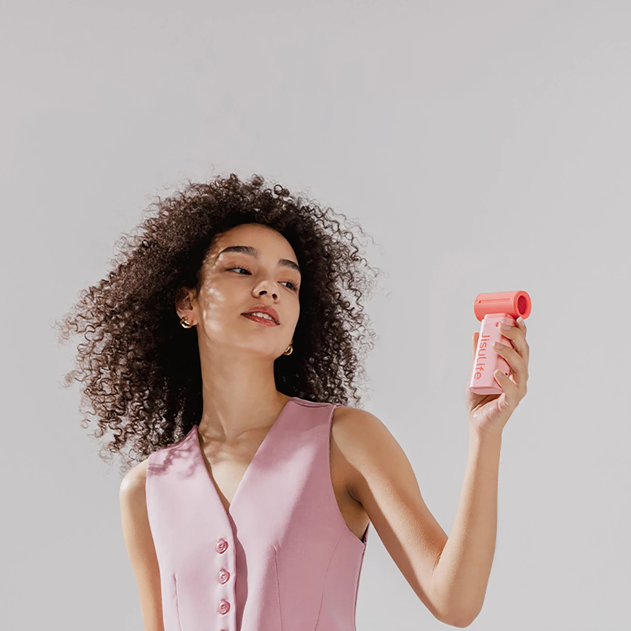 Ventilator dore Jisulife Life9, 5000mAh, USB-C, Rozë