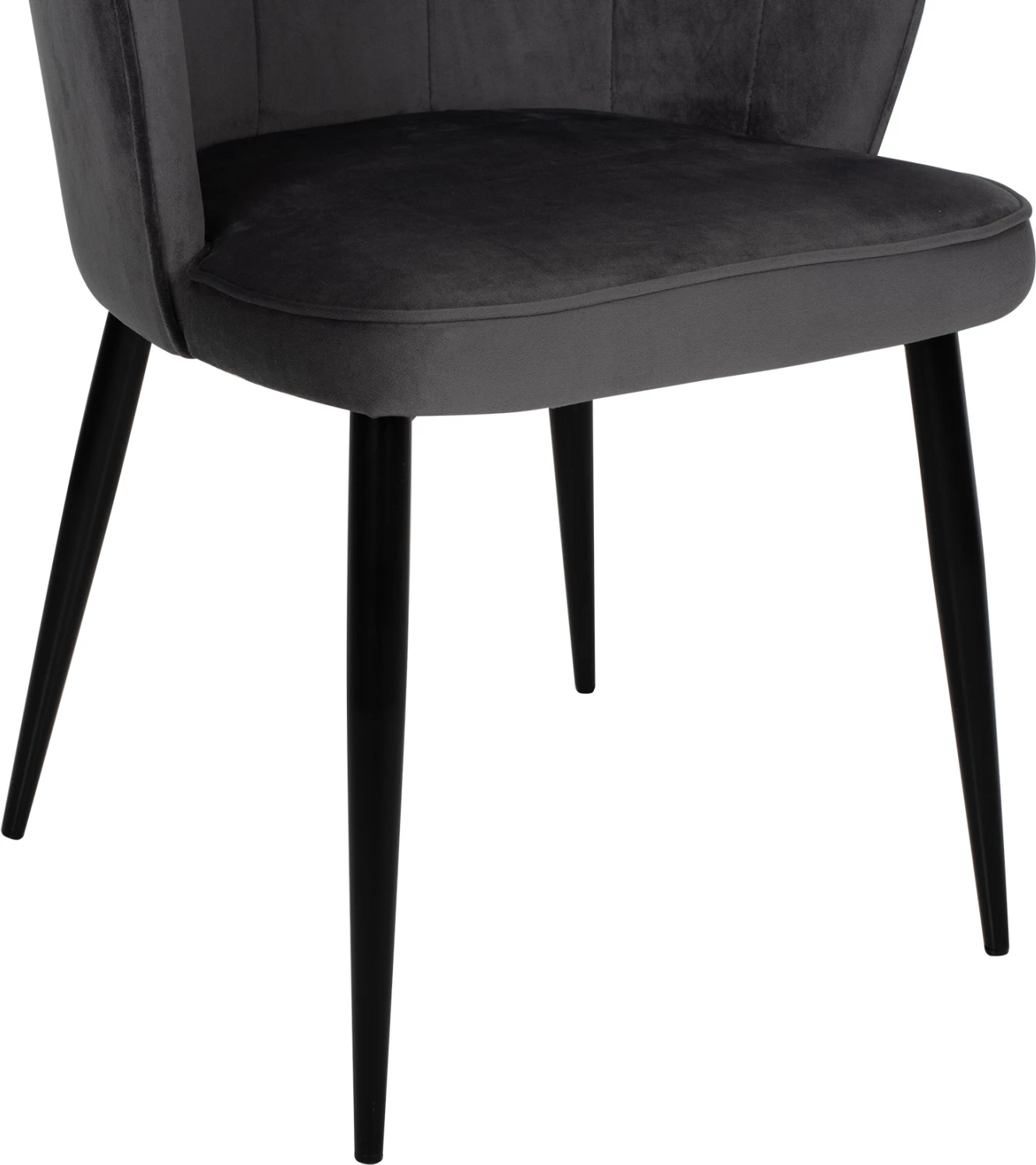 Karrige AVIE FH8737.01 kornizë metalike dhe kadife gri 48x48x85Hcm., set prej 2 copë